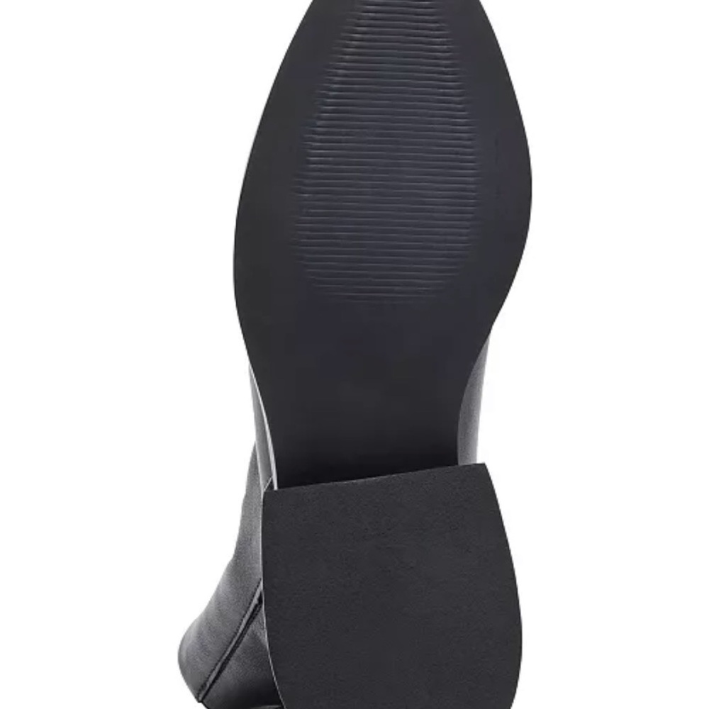 Steve Madden Black Leather Zip-Back Ankle Booties - Picture 5 of 6